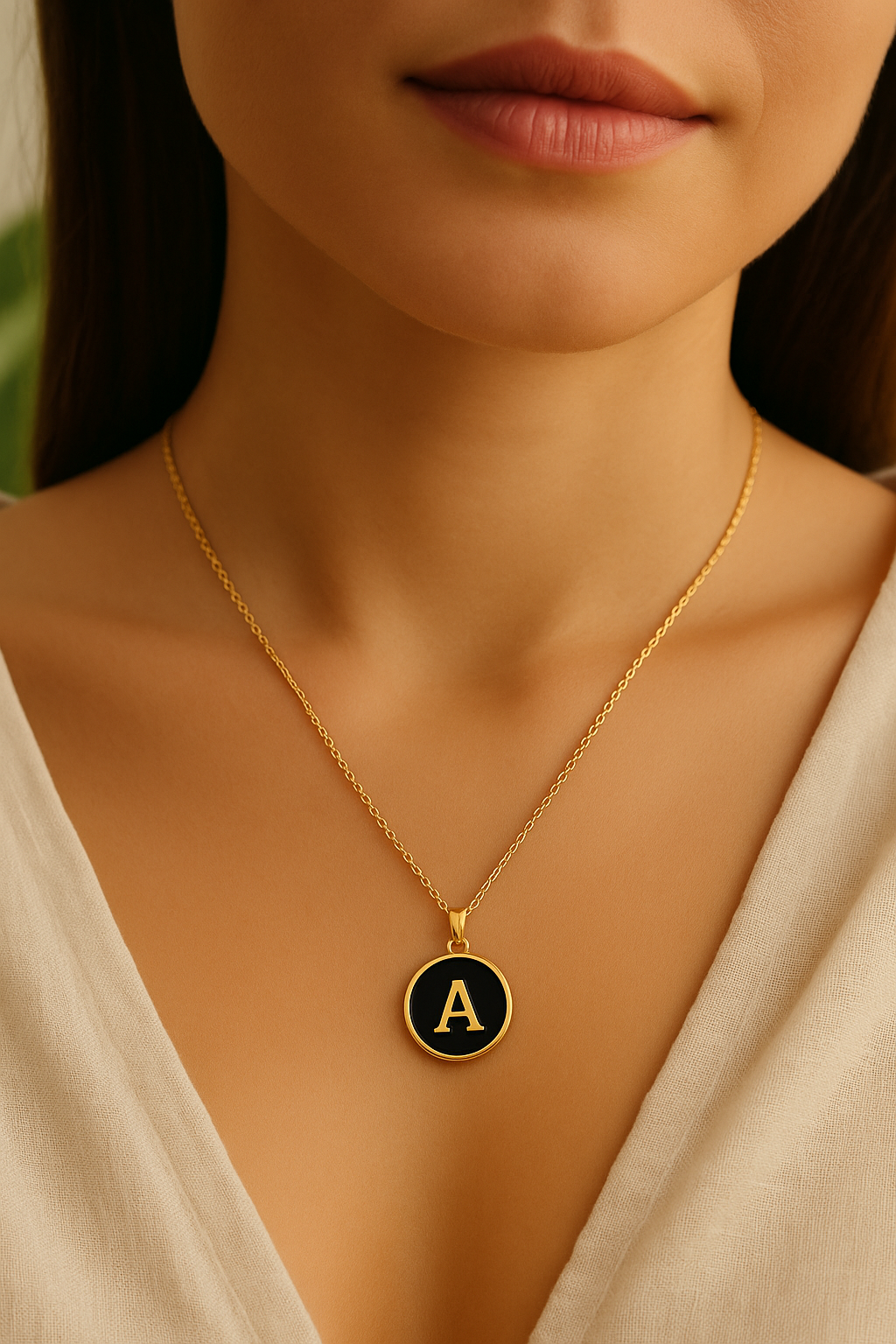 Round letter necklace