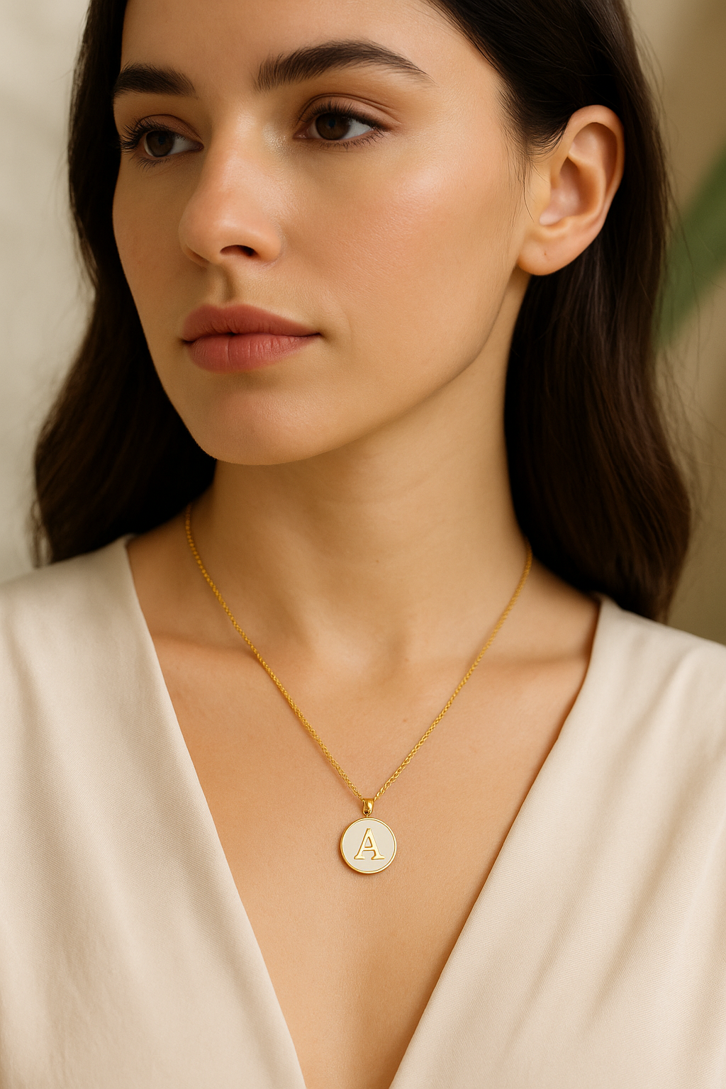 Round letter necklace