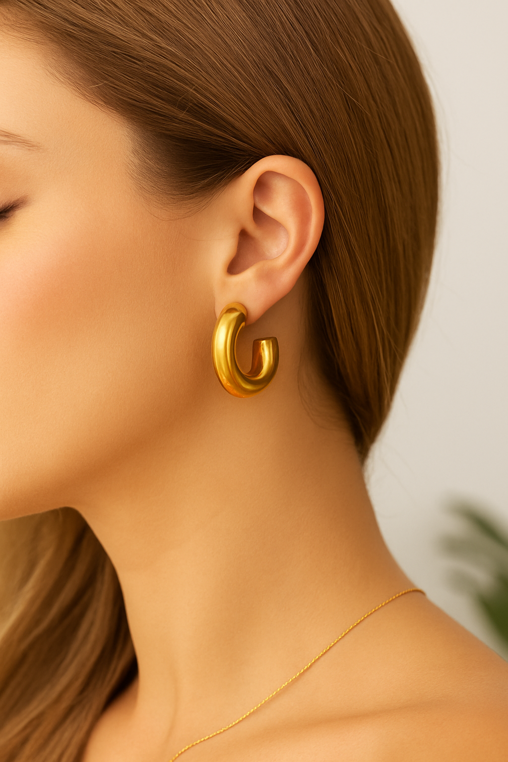 Style C shape earrings studs
