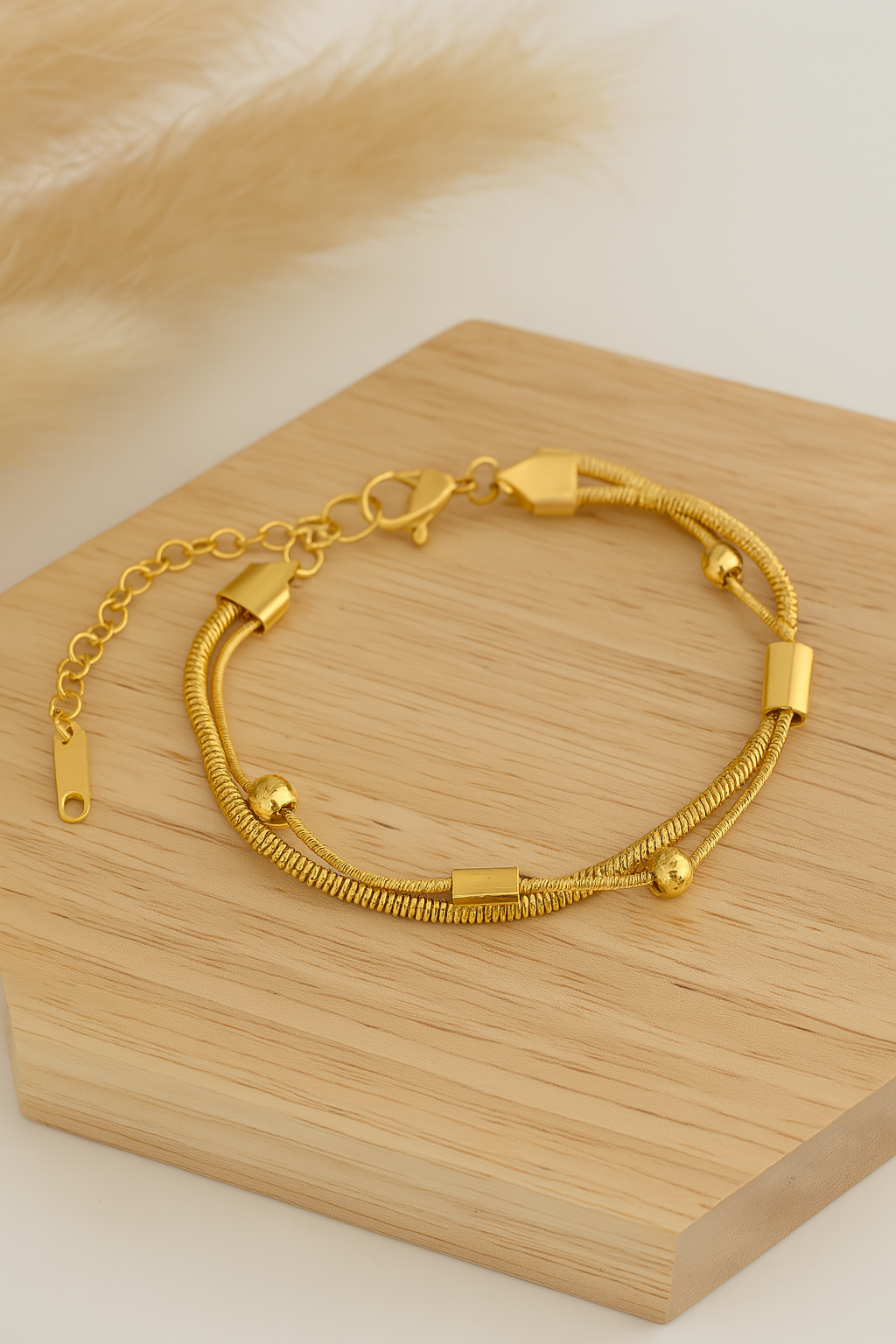 Double bracelet stainless steel