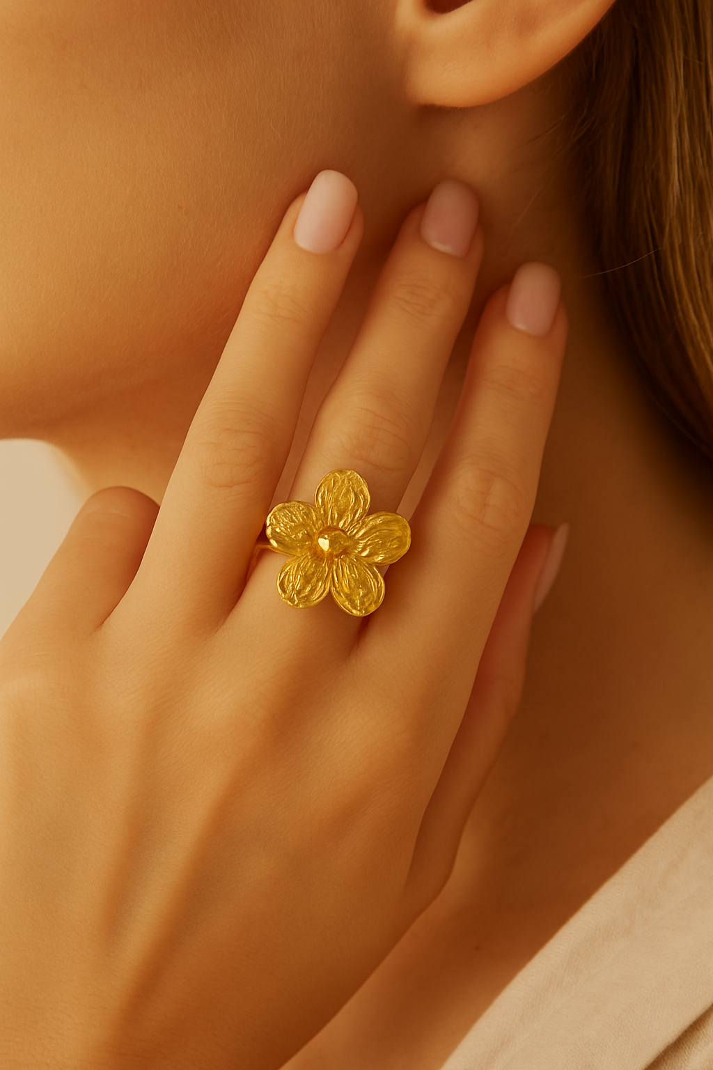 Style elegant flower rings