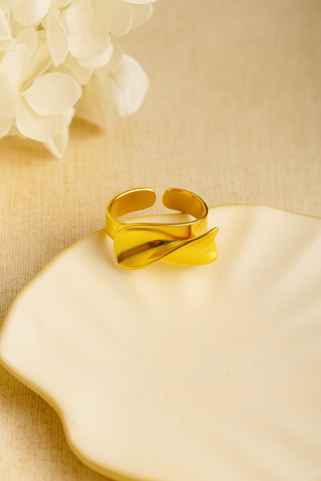 Gold-plated geometric rings