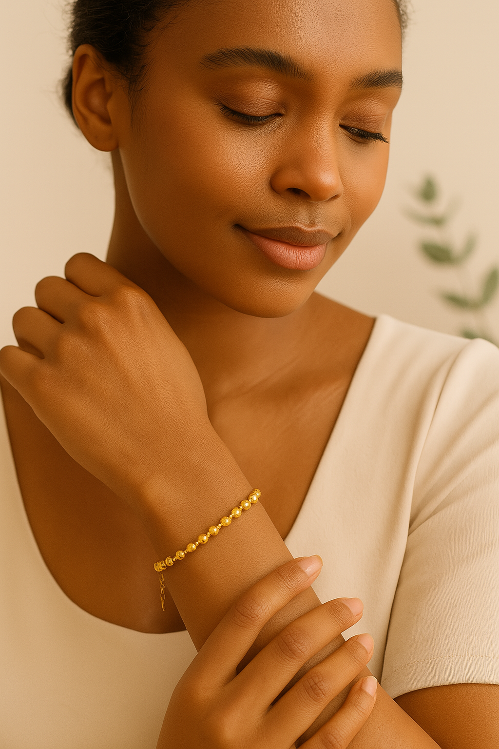 Simple style titanium pearl bracelet