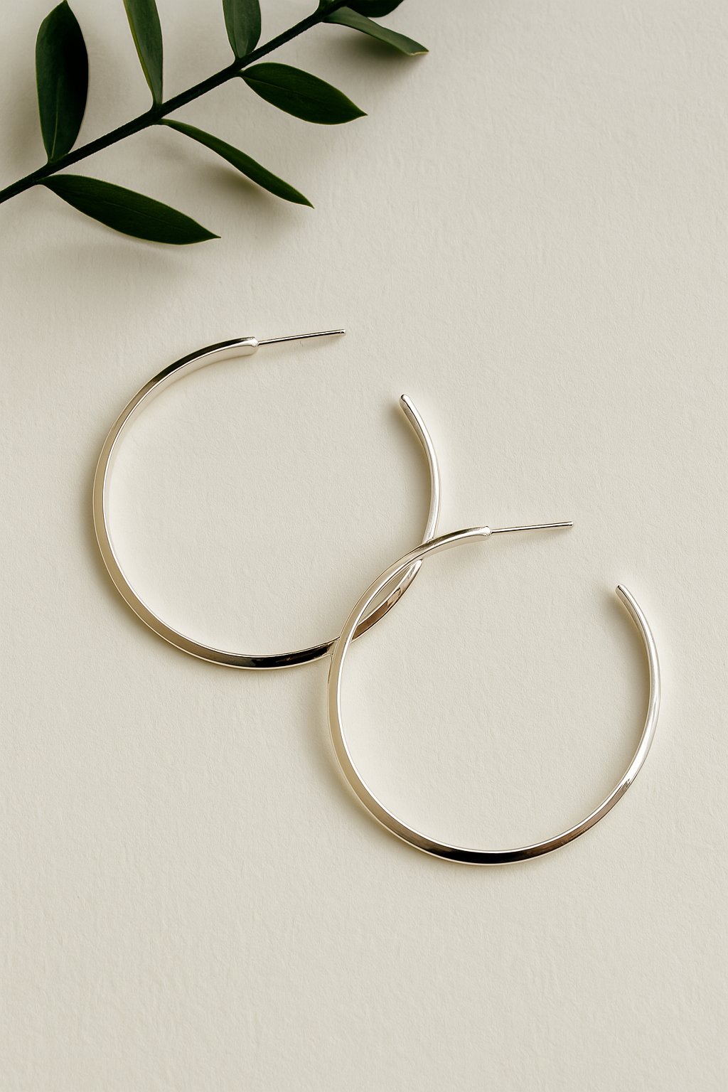 Thin hoop earrings