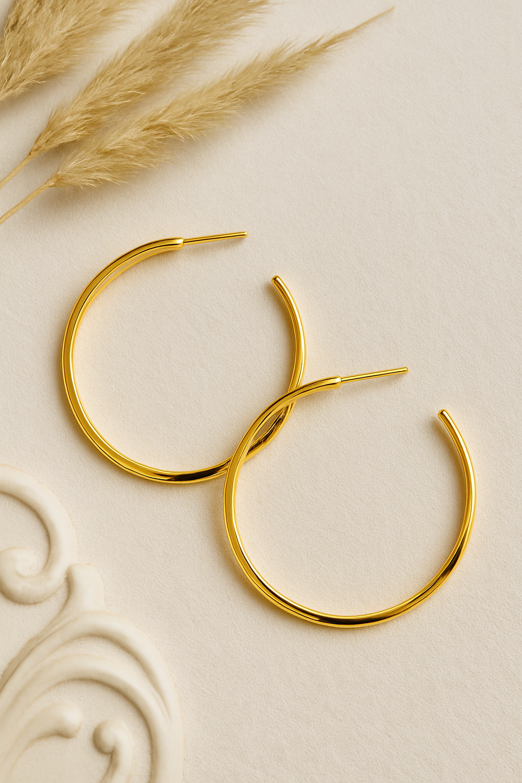 Thin hoop earrings