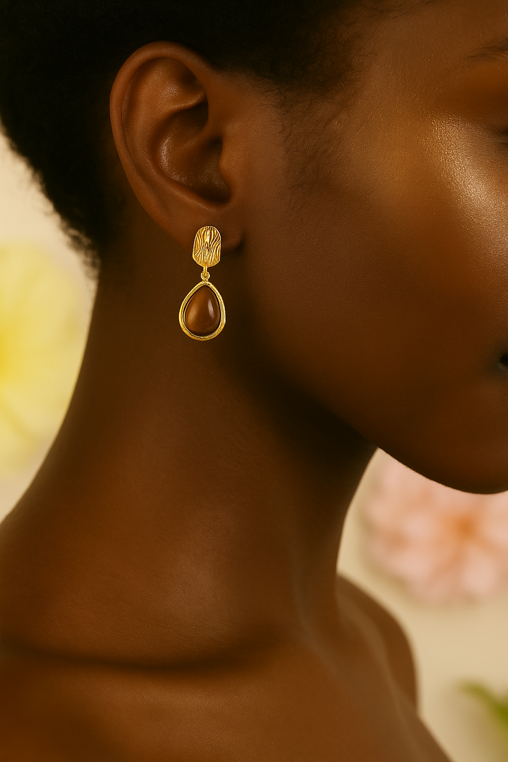Elegant tiger eye stone earrings
