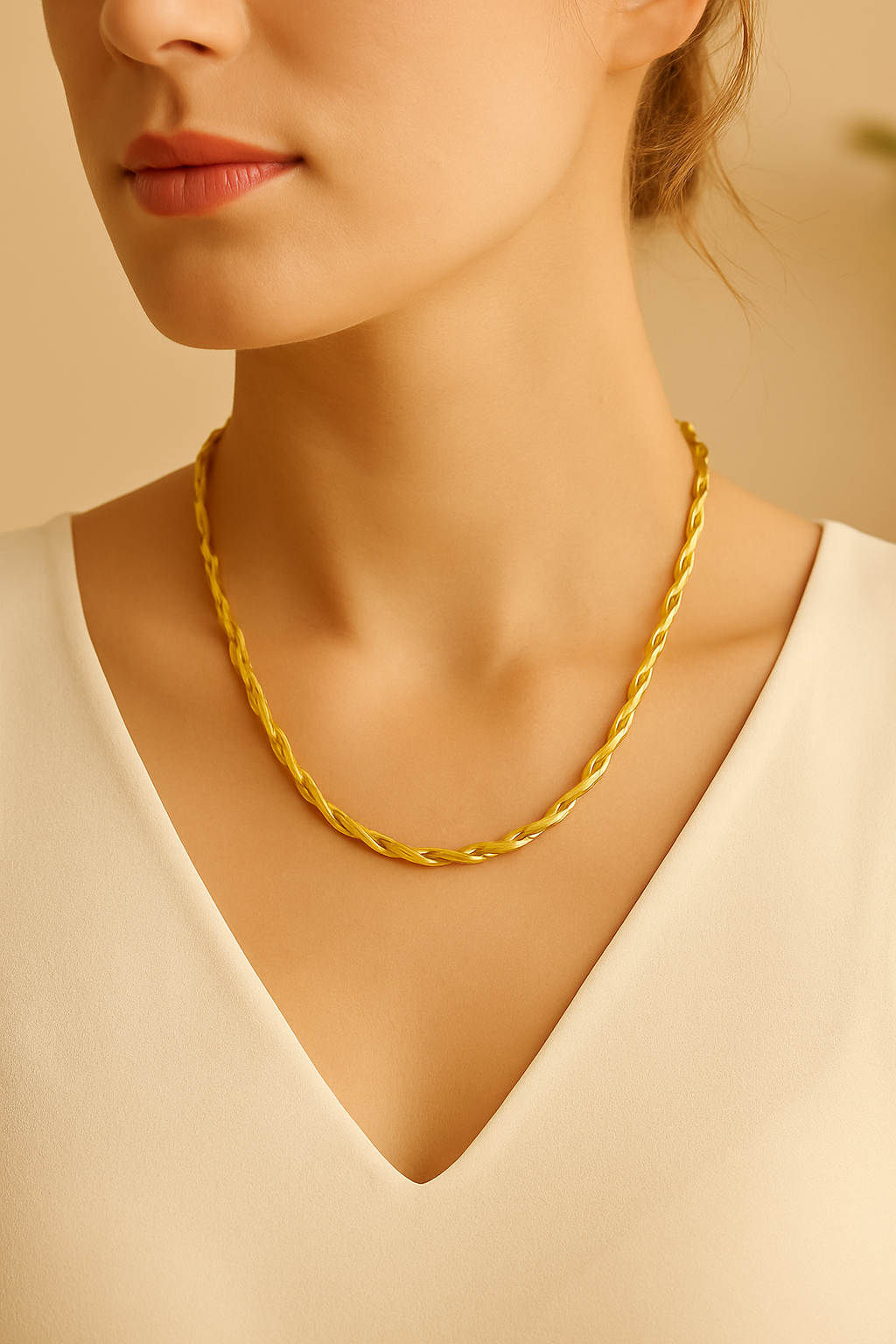 Flat link necklace