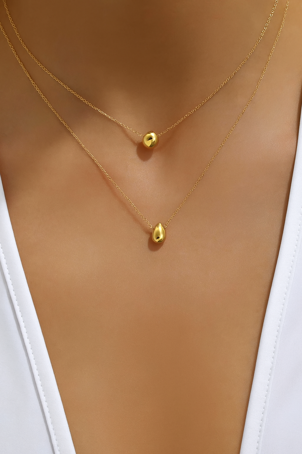 Classic style double layer necklaces
