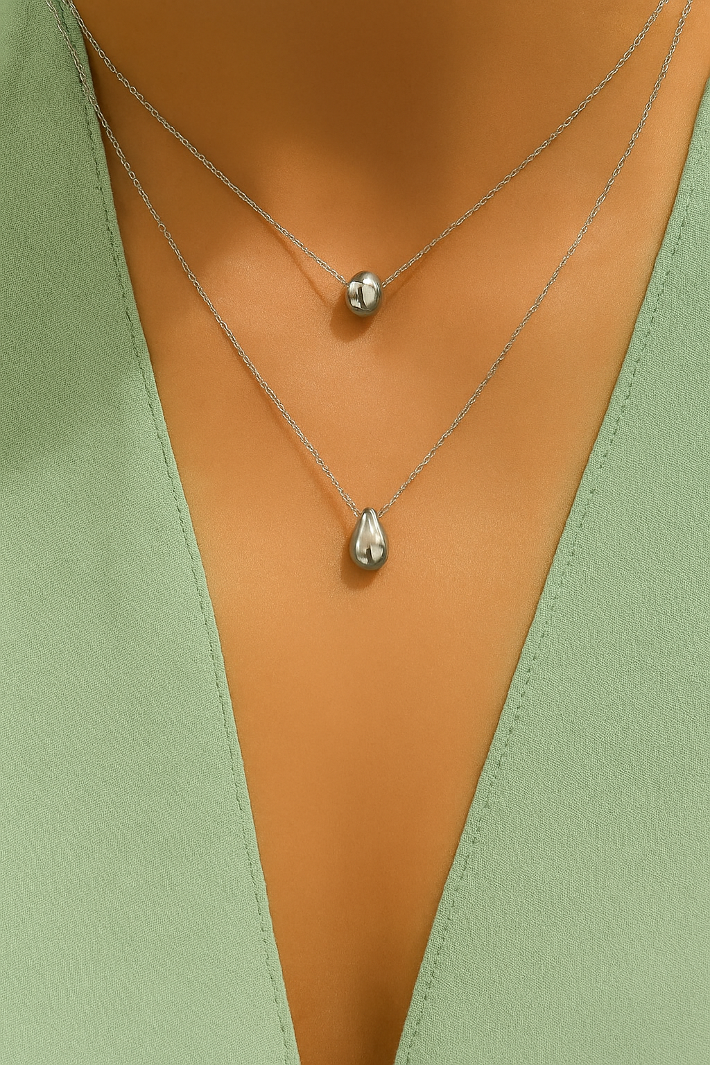 Classic style double layer necklaces