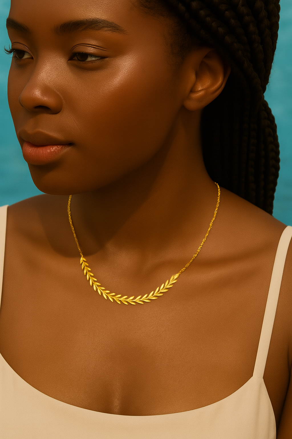 Gold leaf necklace