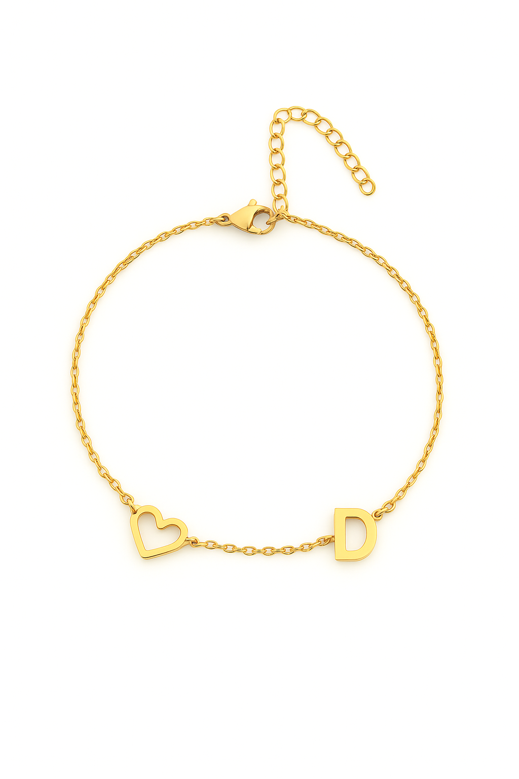 Ankle bracelet with chain and hollow heart