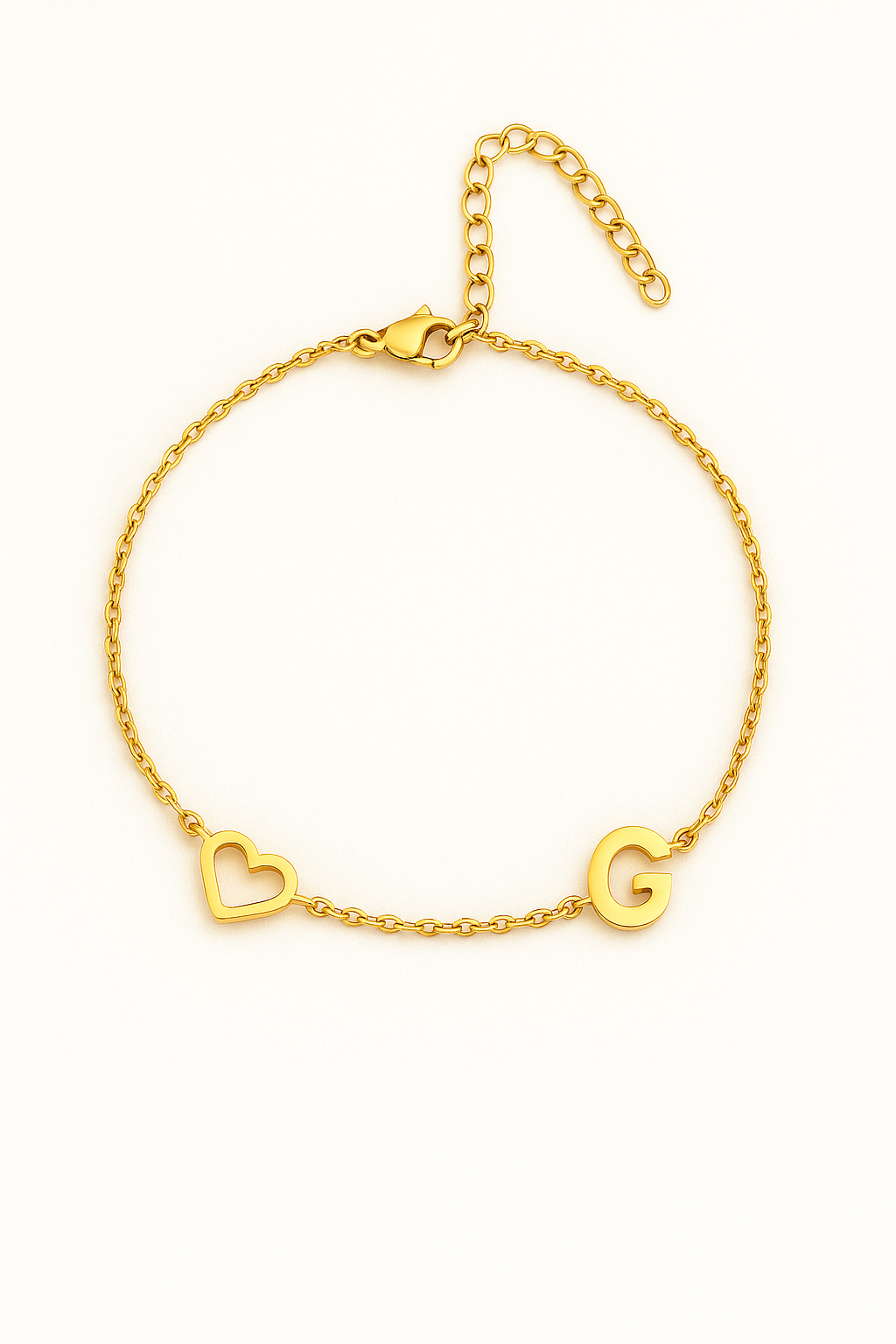 Ankle bracelet with chain and hollow heart