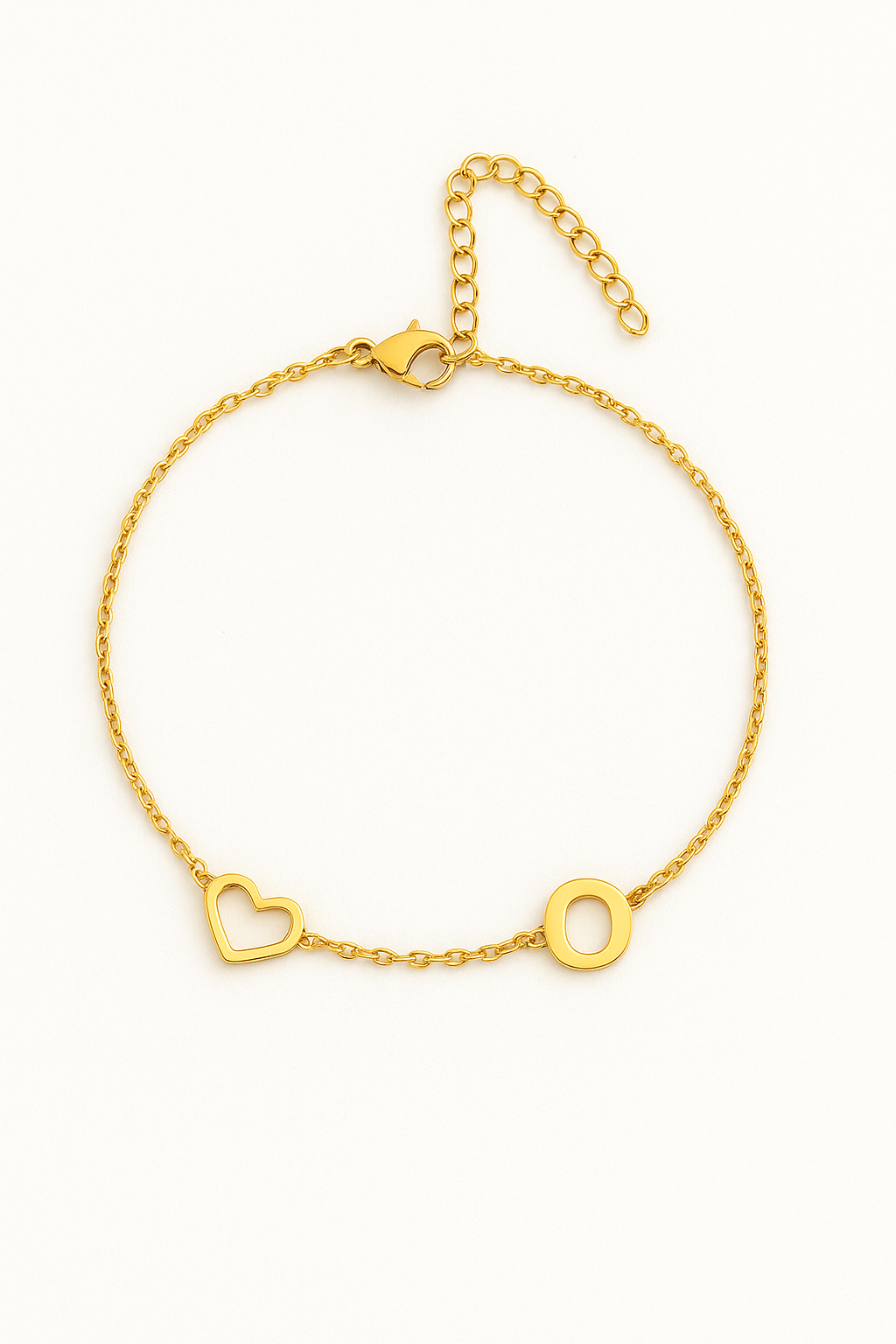Ankle bracelet with chain and hollow heart