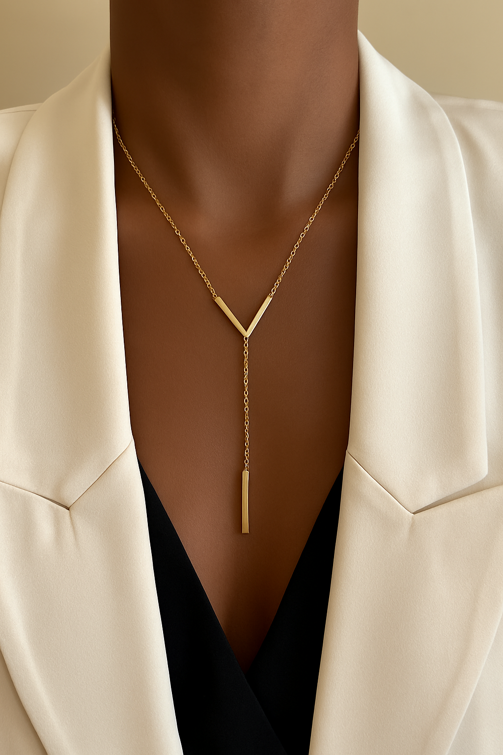 Simple style gold plated necklace