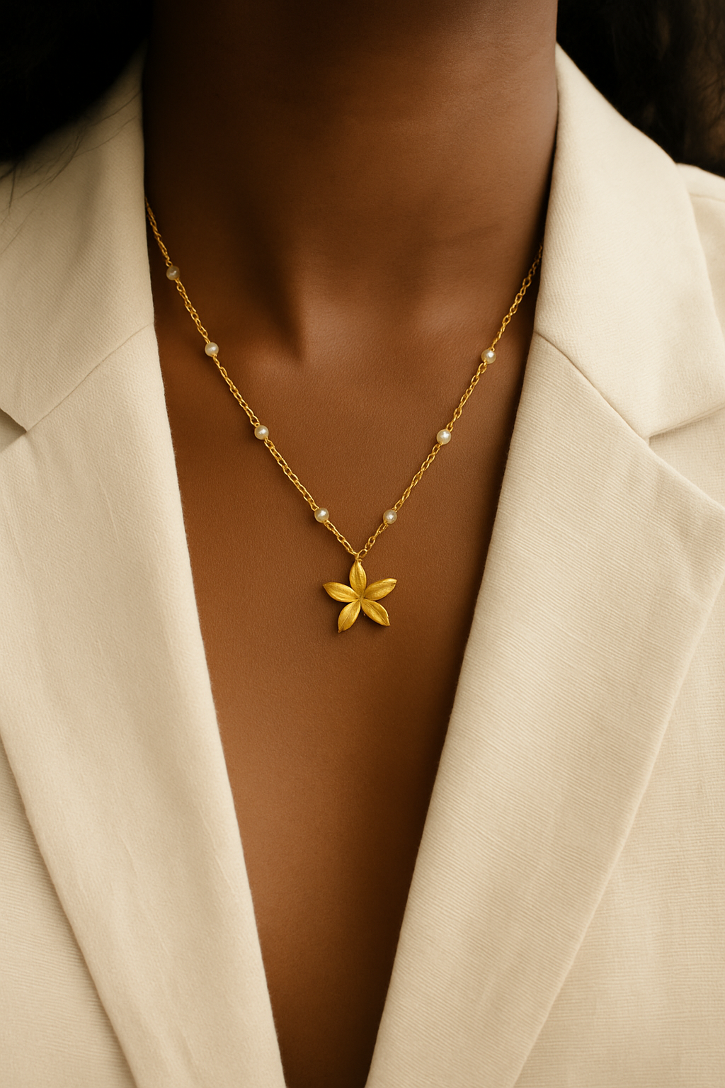 Lady flower pendant necklace