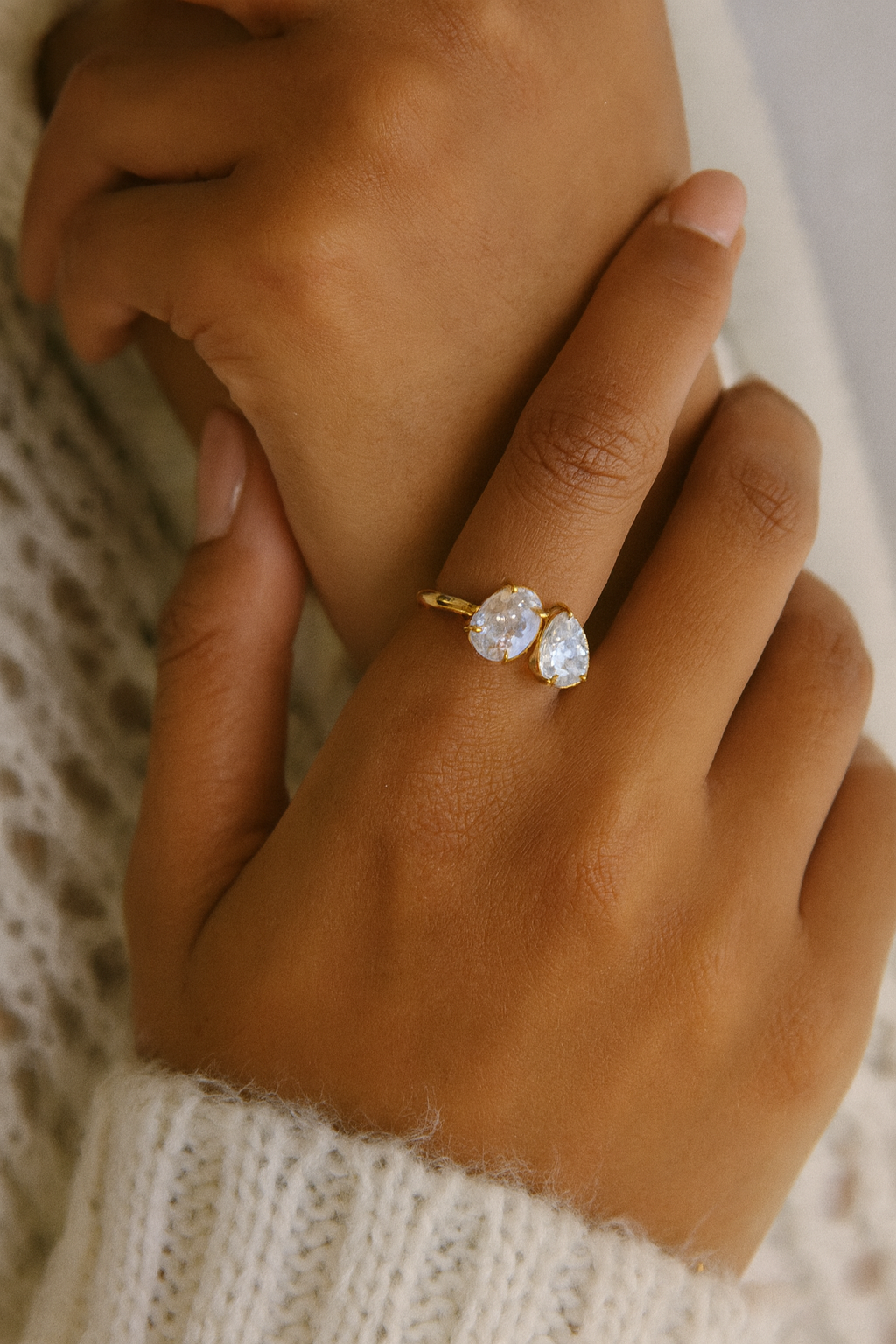 Artificial diamond ring