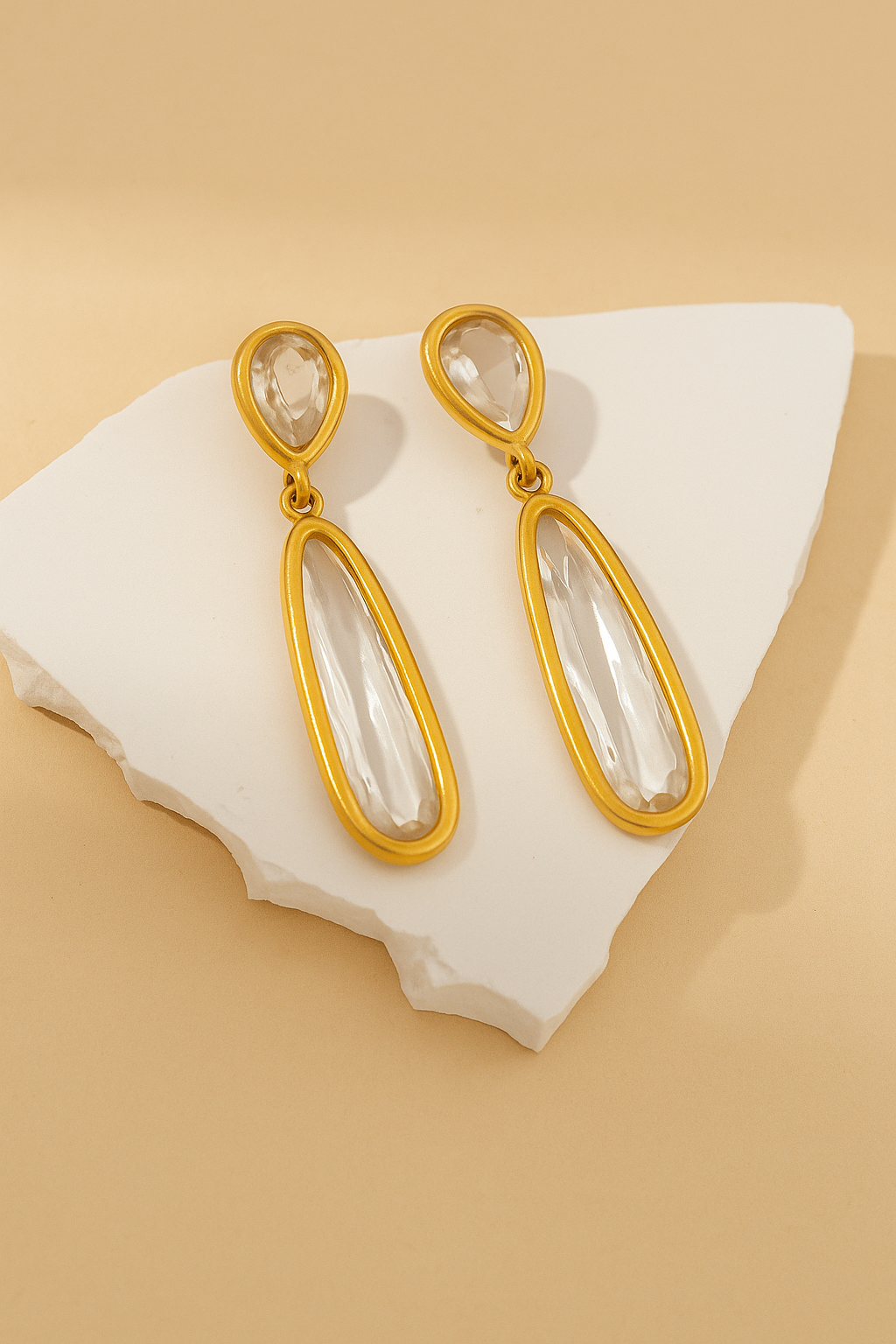 Artificial diamond drop earrings