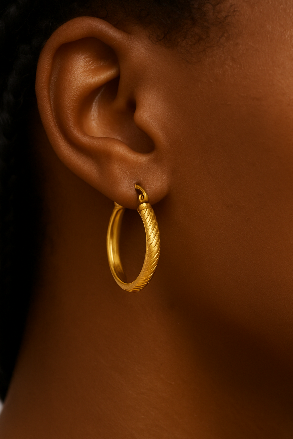 Retro ribbed earrings
