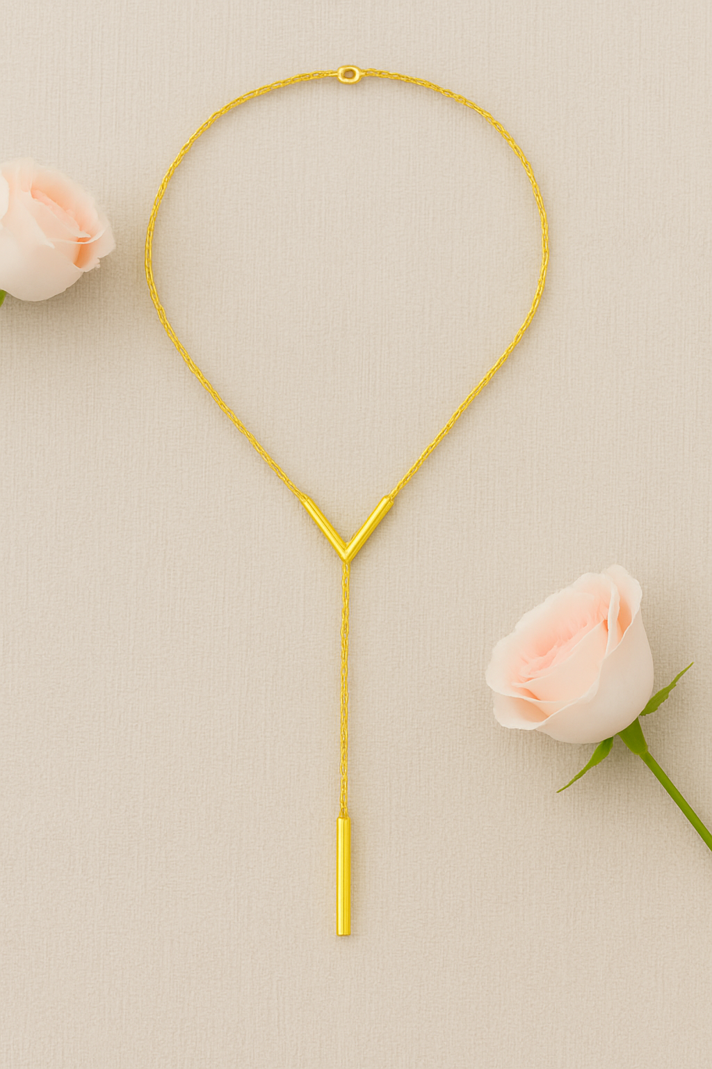 Simple style gold plated necklace