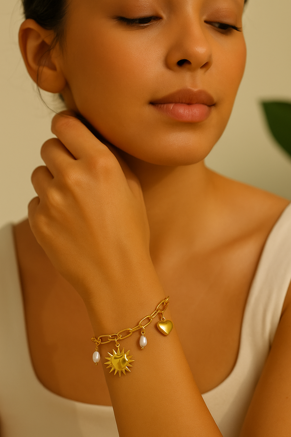 Trendy bracelet with heart pendant