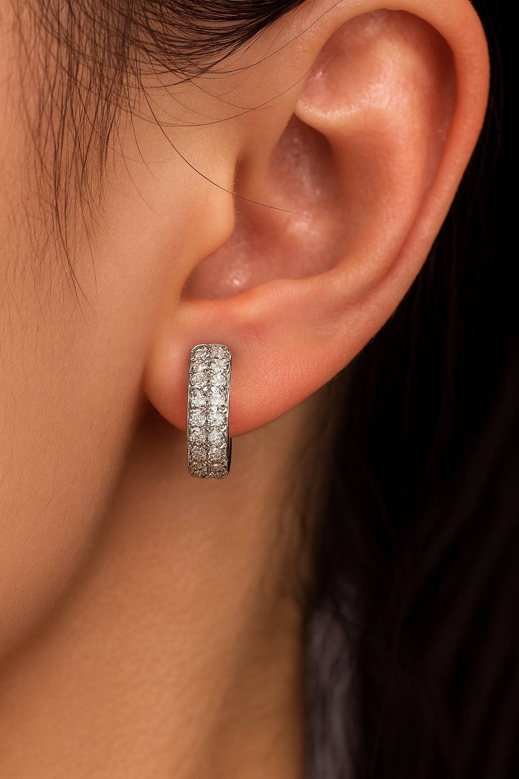 Earring adorned with sparkling zircon