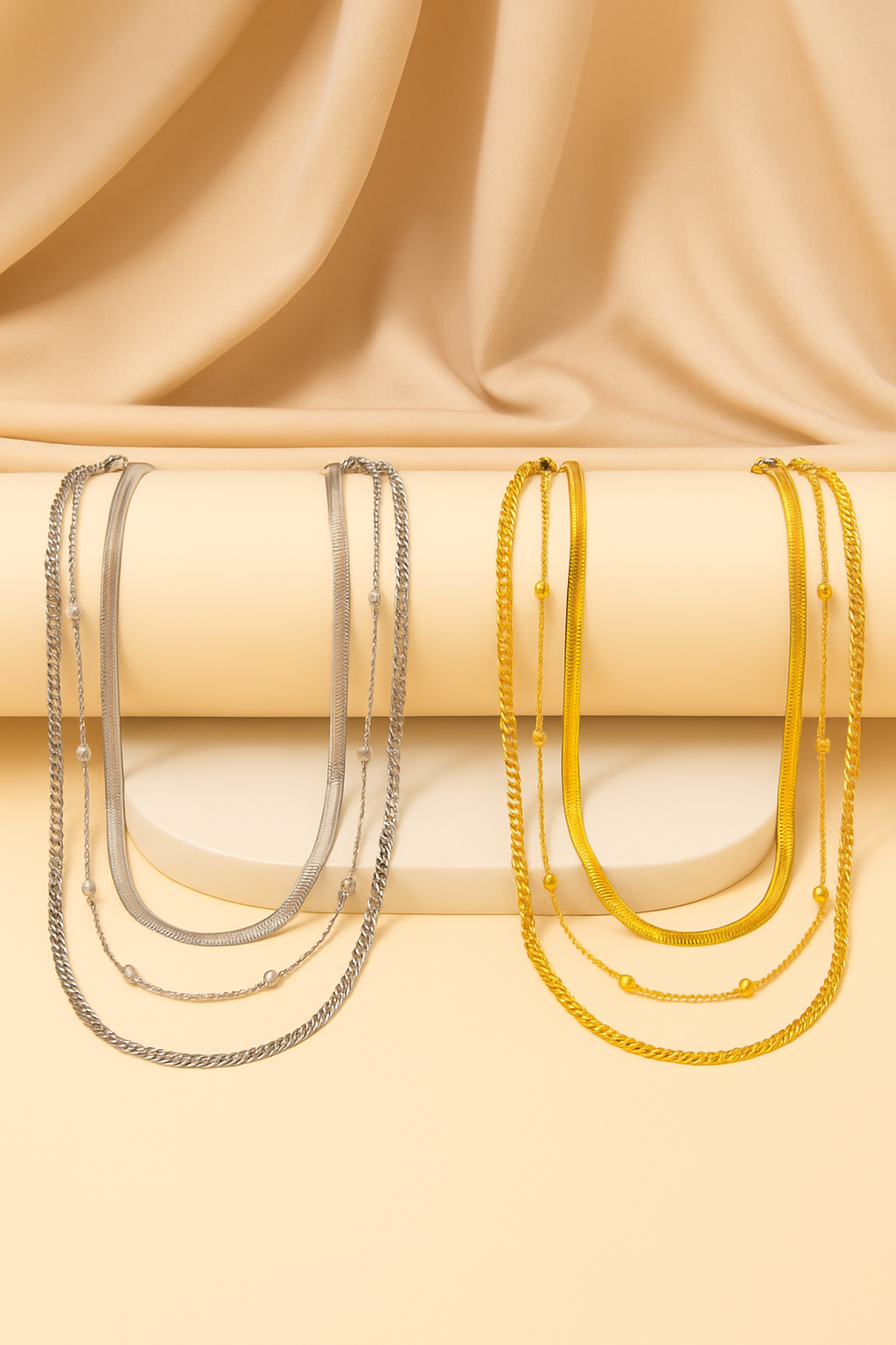 Trendy Three-Layer Necklace