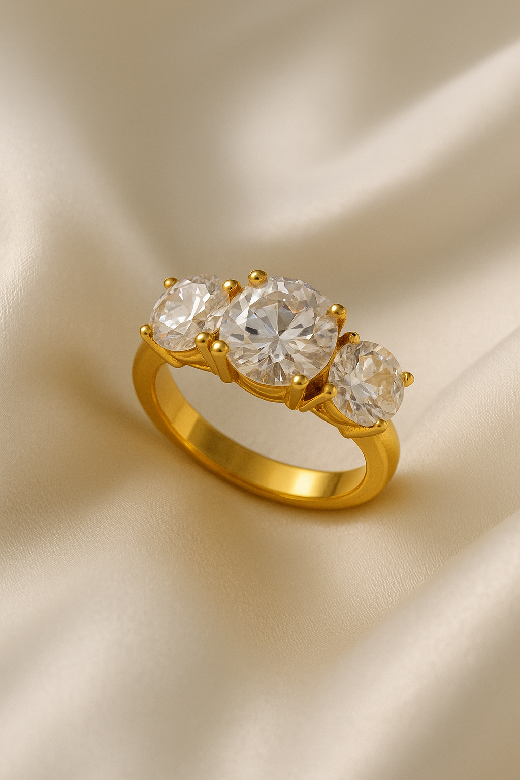 Artificial diamond ring