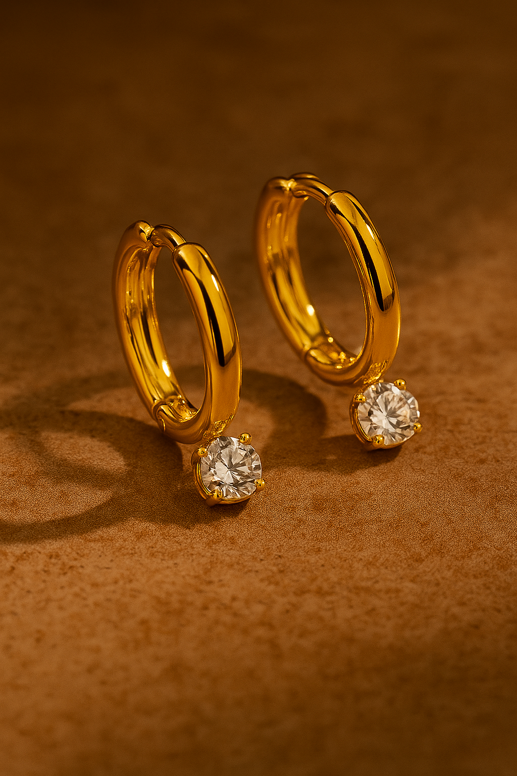 Earrings with sparkling rhinestones