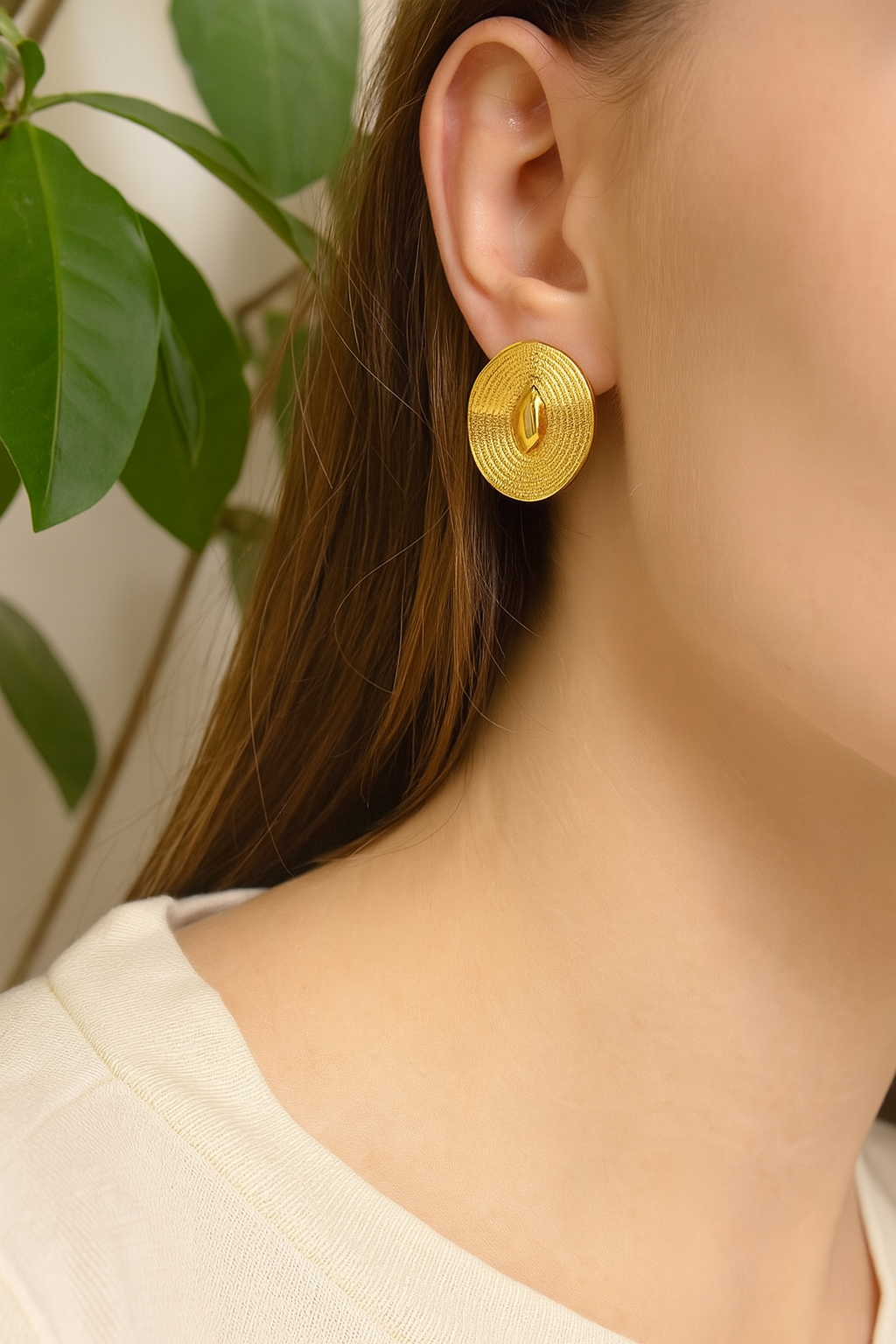 Geometric Oval Earrings