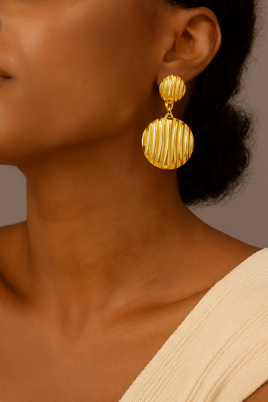 Round Drop Earrings