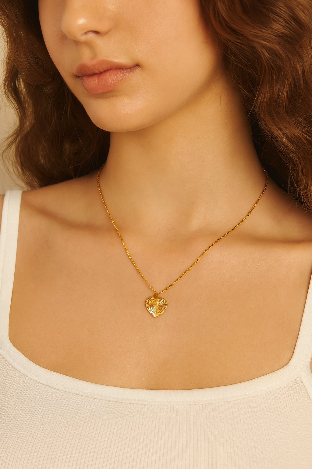 Gold pendant love necklace