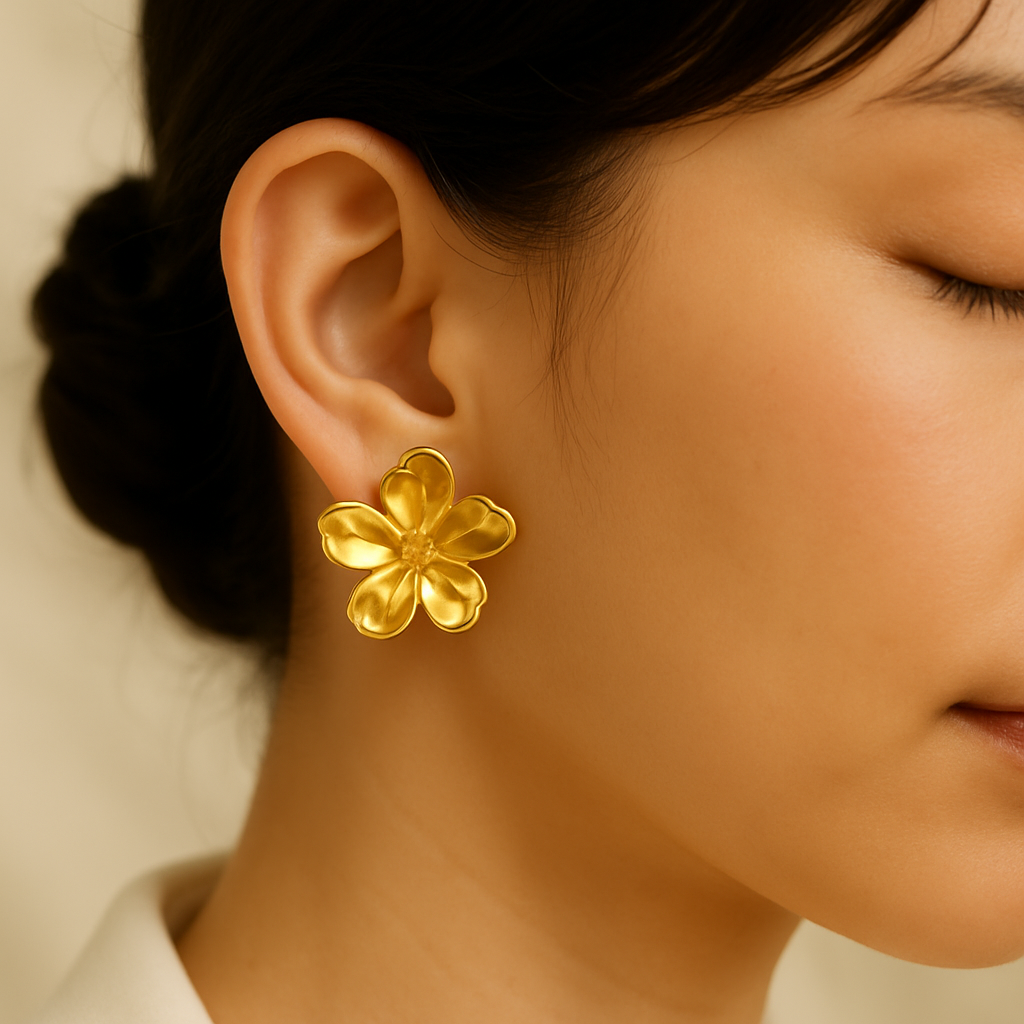 Flower style earrings