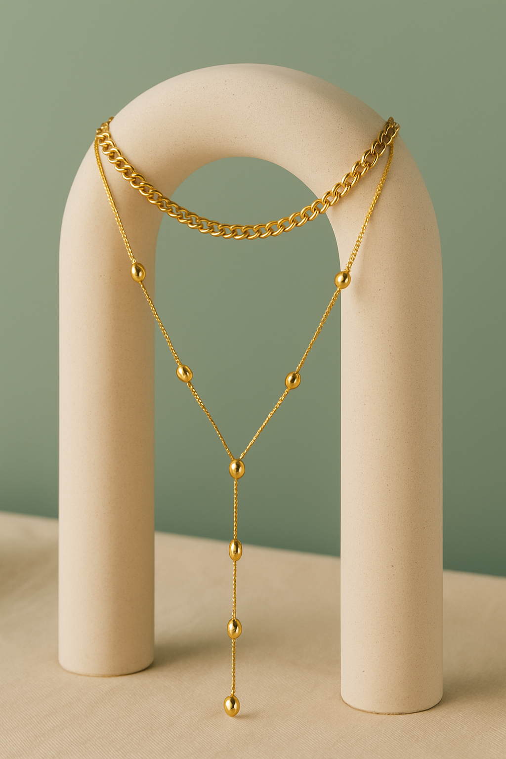 Double style necklace